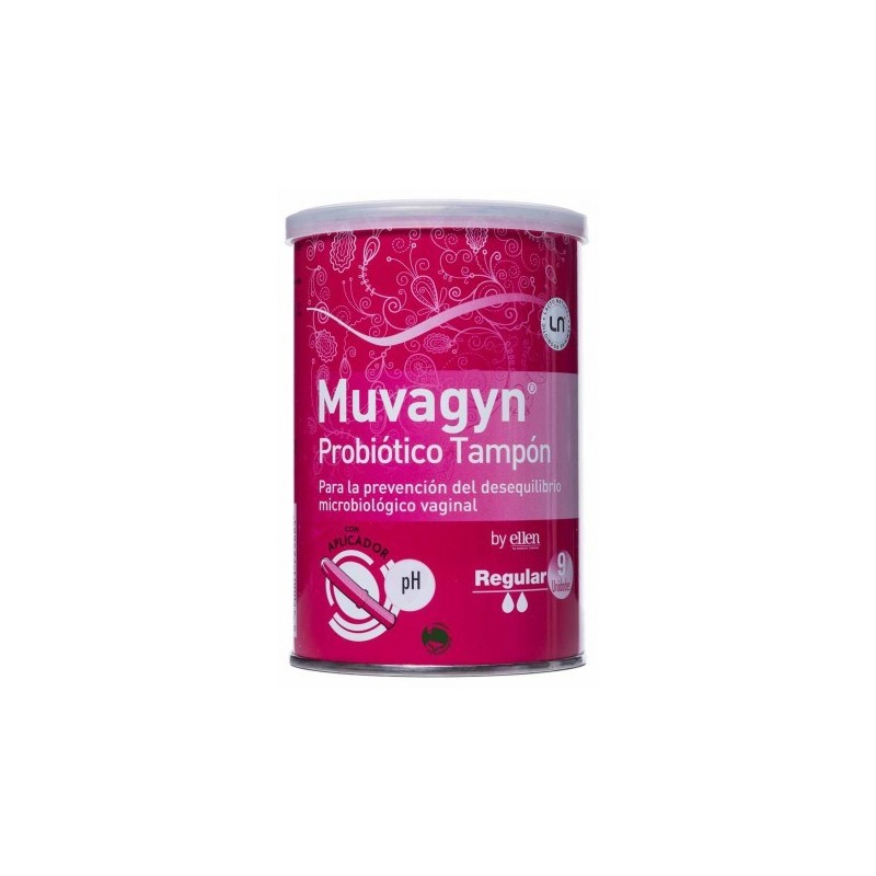 Muvagyn Probiotico Tampon Vaginal Regular C Aplicador 9 Tampones M