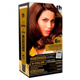 Th pharma v-color tinte nº 6.31 sin amoniaco rubio oscuro dorado ceniza