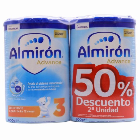 Almiron advance + pronutra 3 2 envases 800 g pack ahorro 50%
