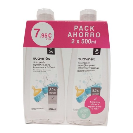 Suavinex detergente especifico biberones tetinas duplo 500 ml + 500