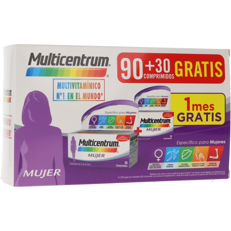 Comprar Multicentrum mujer 90 + 30 comprimidos pack promocional a precio de oferta