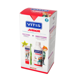 Vitis junior pack promoprocional 1 colutorio 50 ml + 1 envase gel dentifrico 75 ml + 1 cepillo