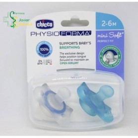 Pack de Dos Chupetes Physio Soft Silicona 6-12 meses Chicco