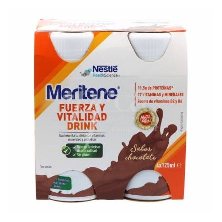 Meritene drink 4 botellas 125 ml sabor chocolate