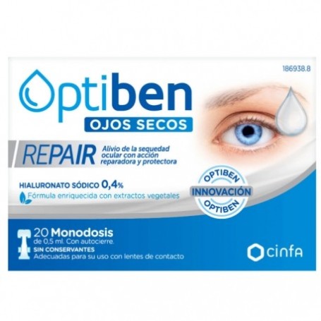 Optiben ojos secos repair 20 monodosis Cinfa