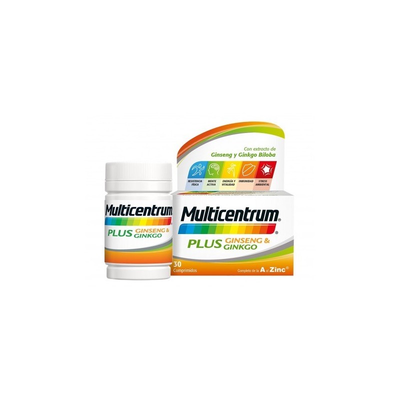 Multicentrum plus ginseng y ginkgo 30 comp GSK CH