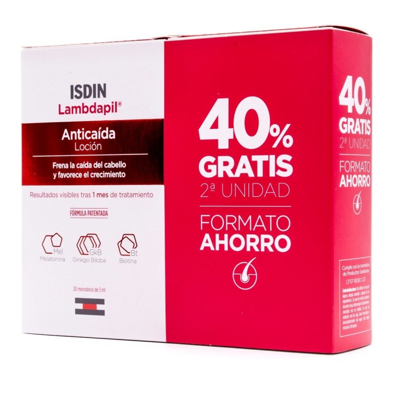 Isdin lambdapil anticaida 40% gratis 2º uds