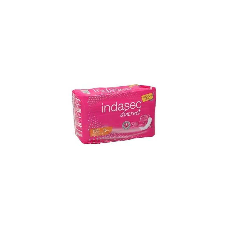 Indasec maxi compresa perdidas leves bolsa 15 compresas INDAS