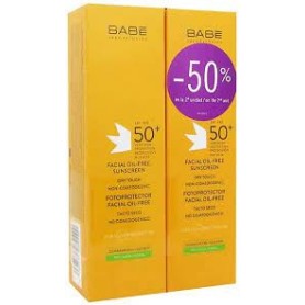 Fotoprotector facial babe pack tacto seco 2ª ud 50%
