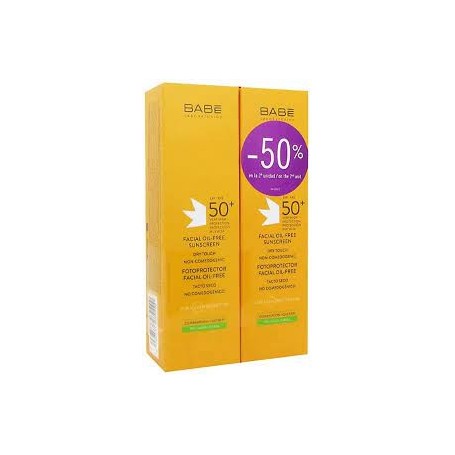 Fotoprotector facial babe pack tacto seco 2ª ud 50%