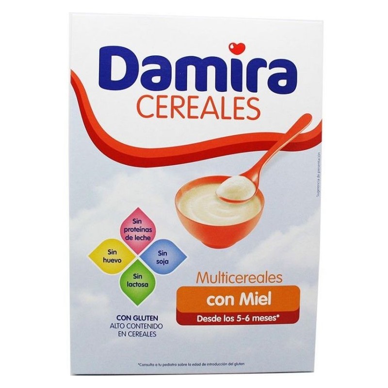 Damira papilla multicereales con miel 600 g (300 g 2 envases) LACTA...