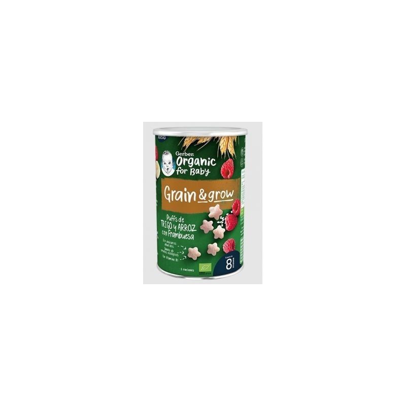 Gerber snack organic trigo arroz con frambuesa 1 bolsita 35 g NESTL...