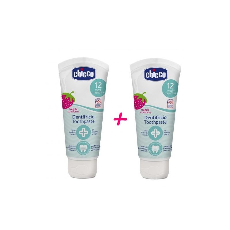 Chicco pack dentifrico fresa 2 uds 12m+