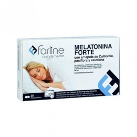Farline complementos melatonina forte con amapola de california, pasiflora y valeriana 30 comprimido