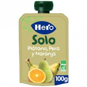 Hero Solo Bolsita de Plátano Pera y Naranja 100g