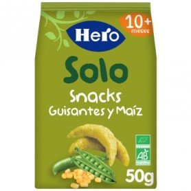 Hero Solo Snack Ecológico Guisantes y Maíz 50gr