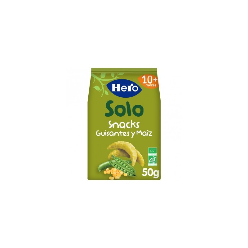 Hero Solo Snack Ecológico Guisantes y Maíz 50gr