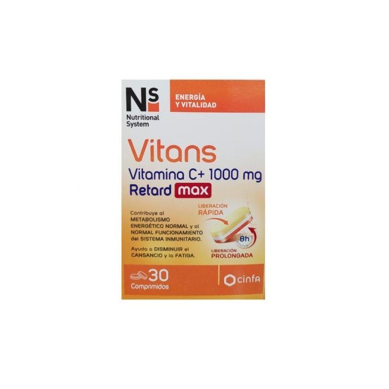 NS VITANS VITAMINA C+ 1000 MG RETARD MAX 30 COMPRIMIDOS