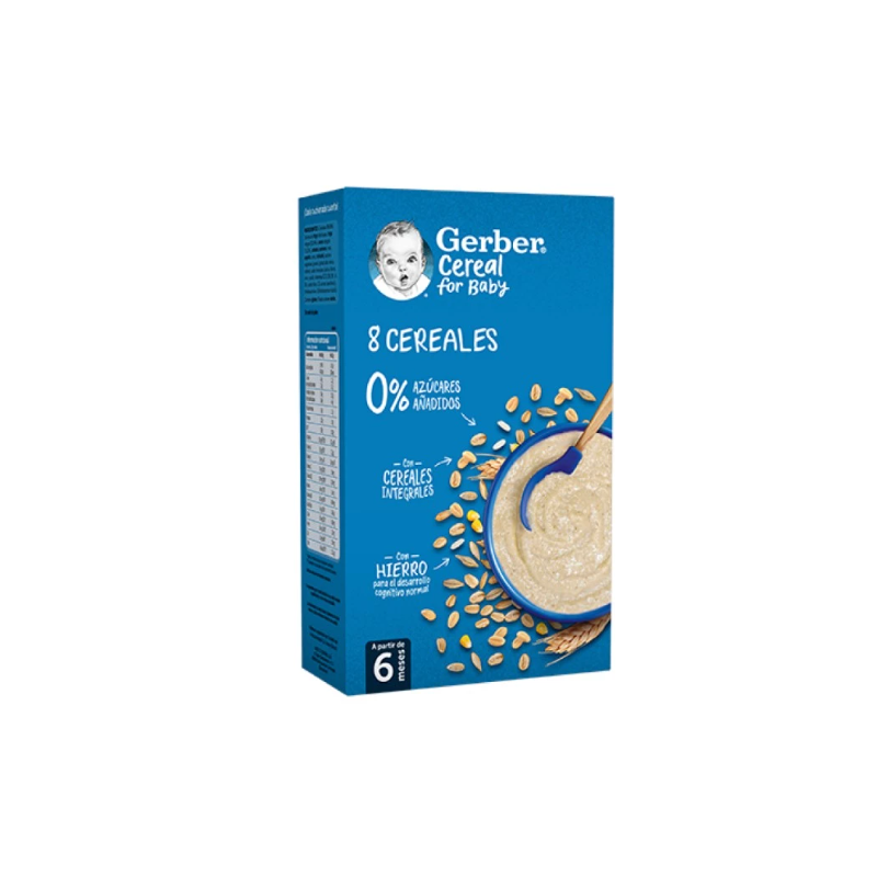 GERBER 8 CEREALES CON GALLETA 1 ESTUCHE 500 G