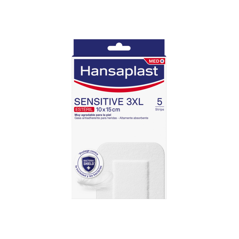 HANSAPLAST SENSITIVE 3XL APOSITO ESTERIL 5 UNIDADES 15 CM X 10 CM