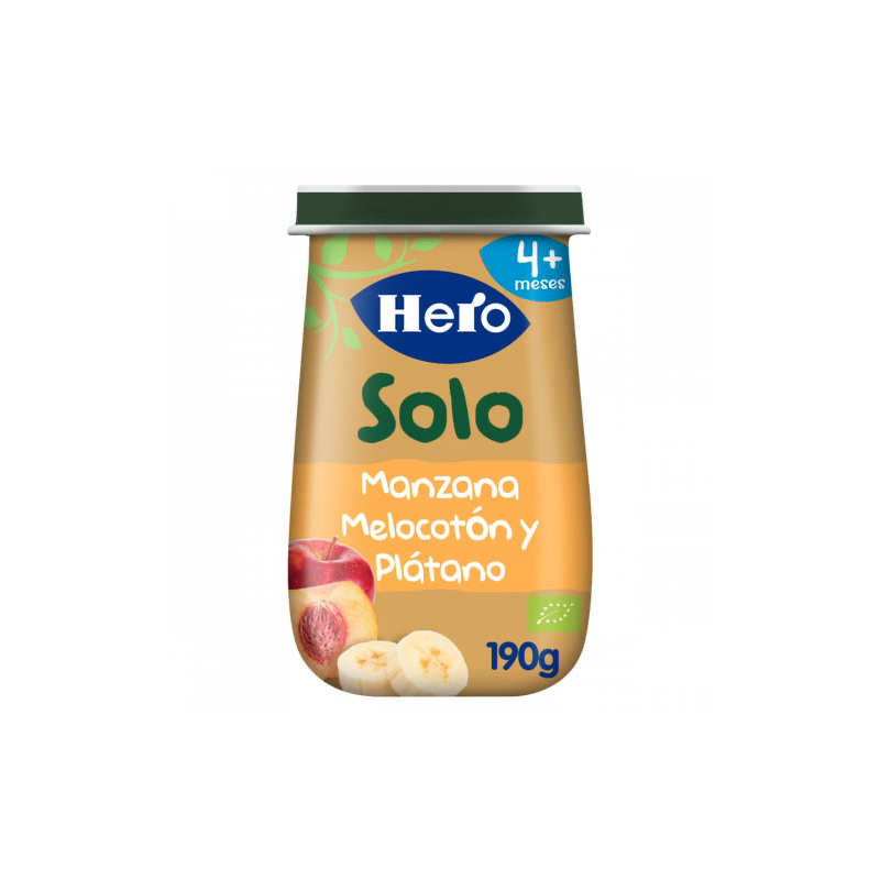 HERO BABY SOLO MANZANA MELOCOTON Y PLATANO 190 G