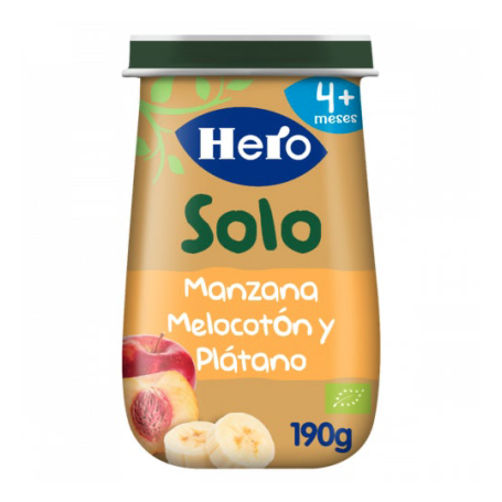 HERO BABY SOLO MANZANA MELOCOTON Y PLATANO 190 G