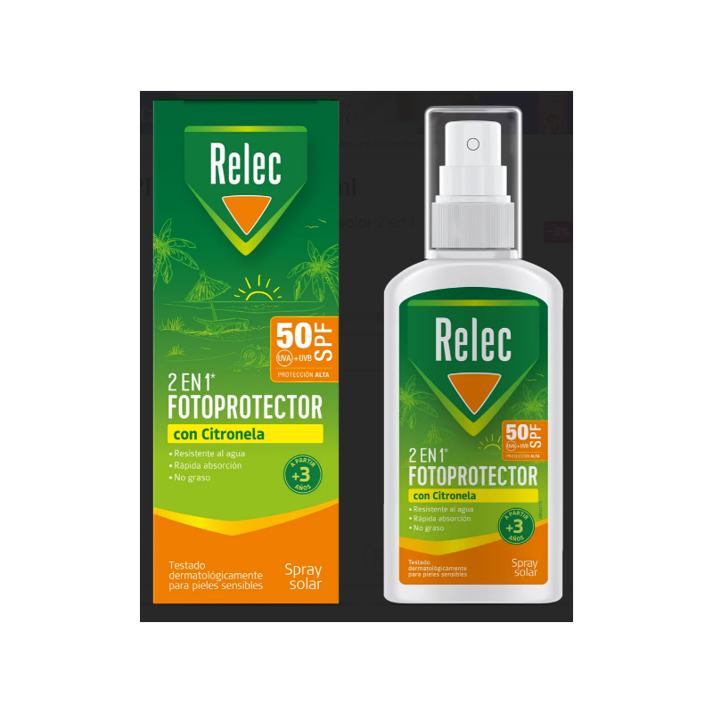 RELEC FOTOPROTECTOR SPF 50 CON CITRONELA 1 SPRAY 100 ML (PF)