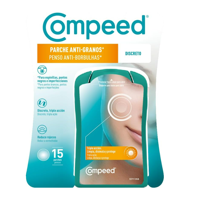 COMPEED PARCHE ANTI-GRANOS DISCRETO TRIPLE ACCION 15 UNIDADES