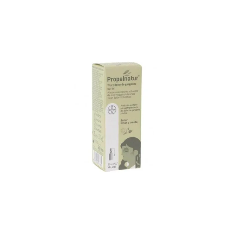 PROPALNATUR TOS Y DOLOR DE GARGANTA 1 SPRAY 20 ML SABOR LIMON Y MENTA