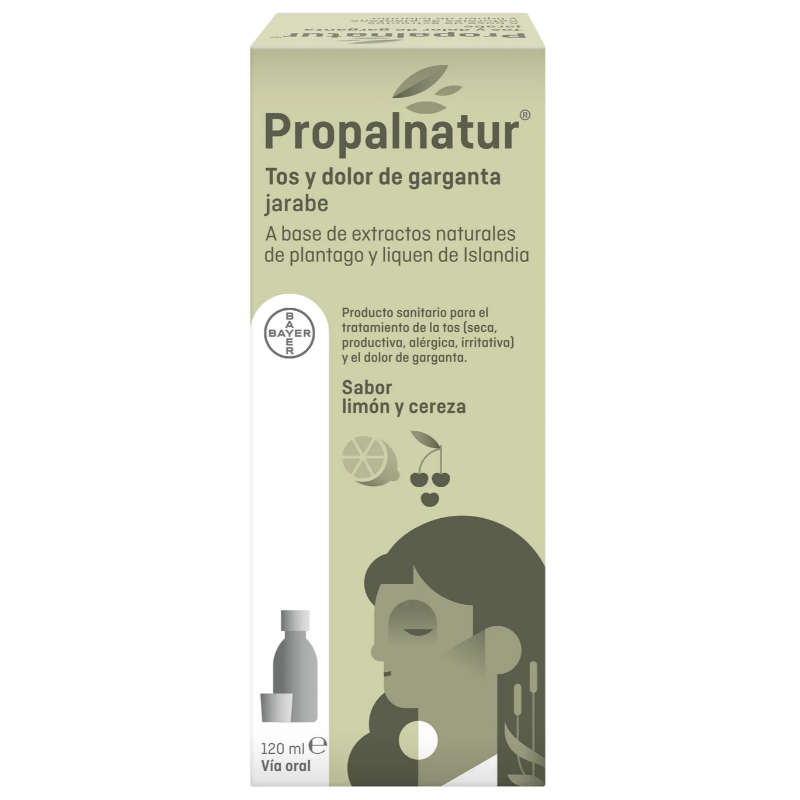 PROPALNATUR TOS Y DOLOR DE GARGANTA 1 BOTELLA 120 ML JARABE SABOR LIMON Y CEREZA