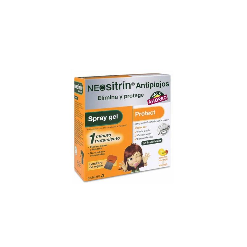 Neositrin Spray Gel - Elimina 100% piojos y liendres en 1 minuto y