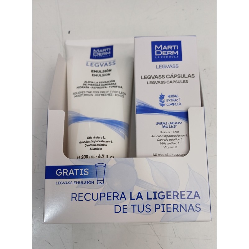 PACK LEGVASS . EMULSION PIERNAS CANSADAS 200 ML + LEGVASS 60 CAPSULAS .