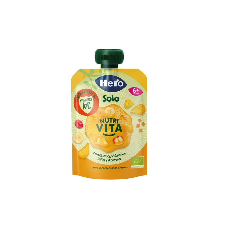 HERO SOLO 1 BOLSITA 100 G SABOR ZANAHORIA PIÑA Y PLATANO