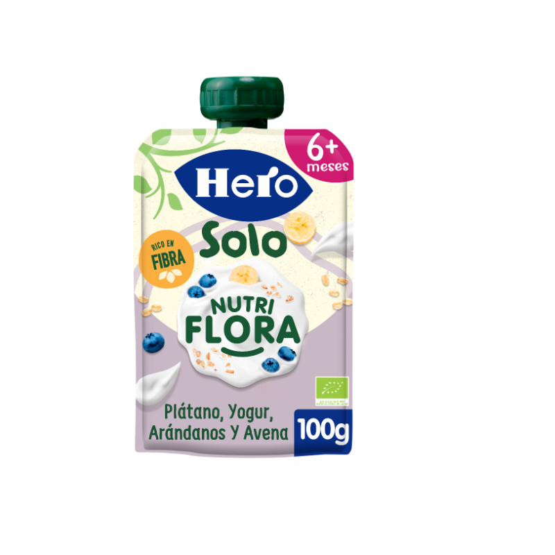 HERO SOLO 1 BOLSITA 100 G SABOR PLATANO ARANDANOS Y YOGUR