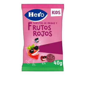 HERO KIDS TORTITAS ARROZ Y FRUTOS ROJOS 1 BOLSA 40 G