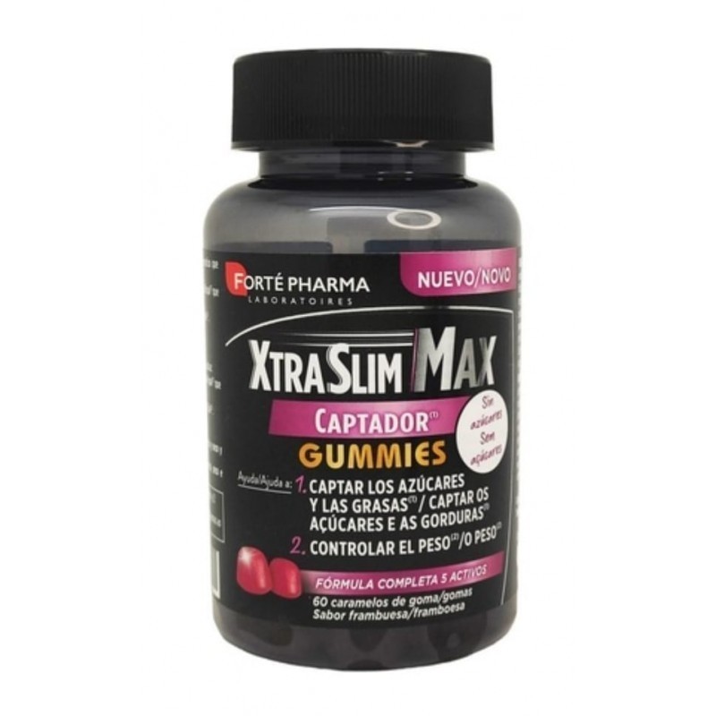 XTRASLIM MAX CAPTADOR GUMMIES 60 CARAMELOS DE GOMA SABOR FRAMBUESA