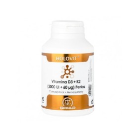 Holovit Vitamina D3 2.000 UI + K2 60 µg de Equisalud, 180 perlas