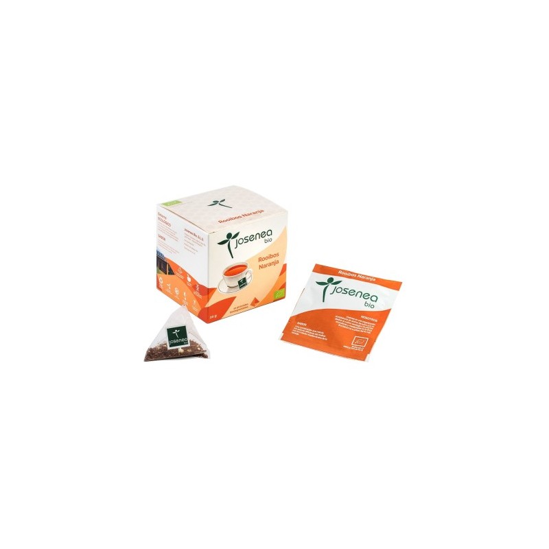 té rooibos con naranja de josenea, caja de 10 pirámides