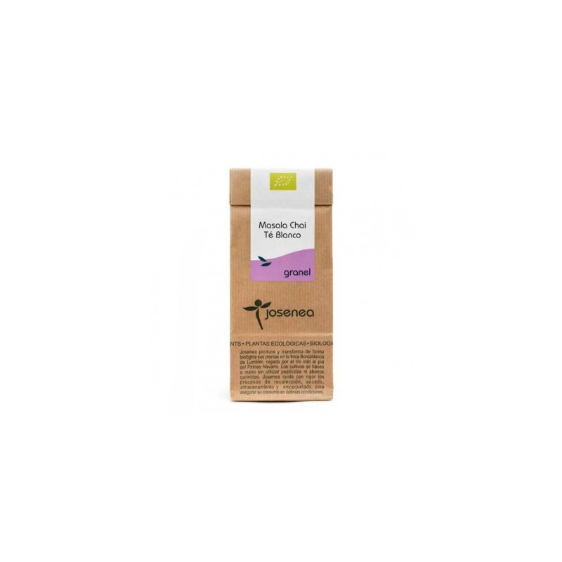 masala chai con té blanco granel de josenea, 75gr