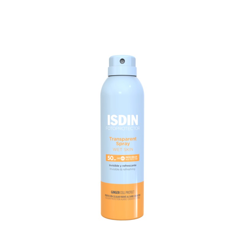 Fotoprotector isdin spf 50 spray transparent wet skin 1 envase 250 ...