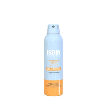 Fotoprotector isdin spf 50 spray transparent wet skin 1 envase 250 ml
