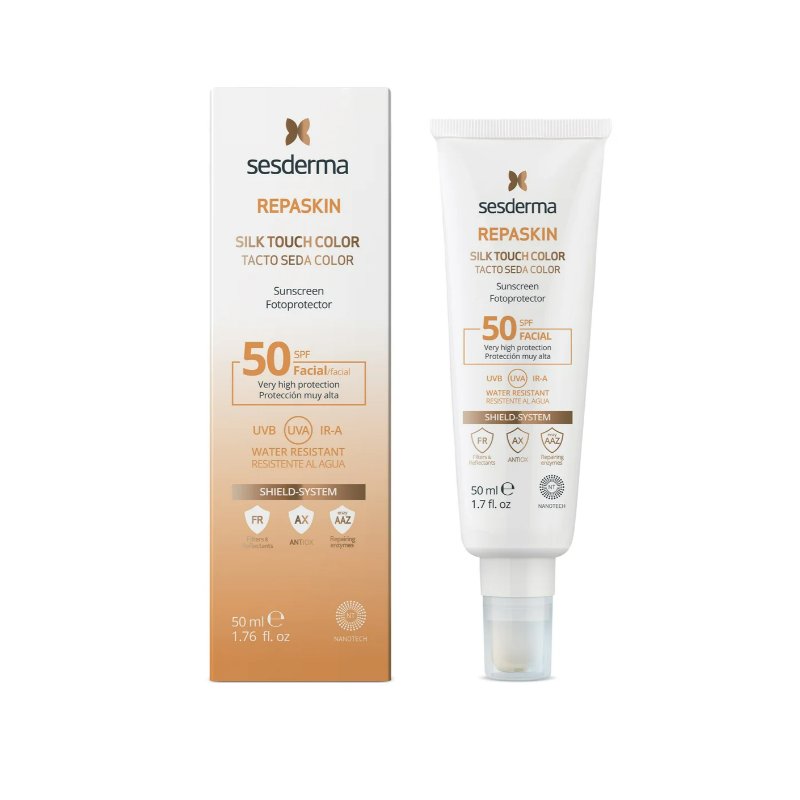 SESDERMA REPASKIN FOTOPROTECTOR SPF 50 TACTO SEDA COLOR 1 ENVASE 50 ML