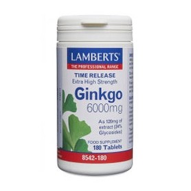LAMBERTS GINKGO TIME RELEASE EXTRA HIGH STRENGHT 6000MG 180COMP