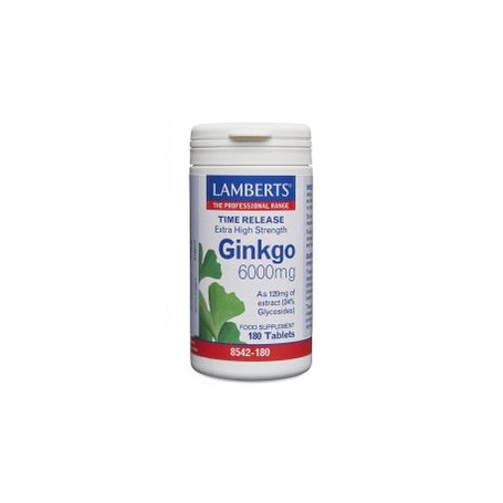 LAMBERTS GINKGO TIME RELEASE EXTRA HIGH STRENGHT 6000MG 180COMP