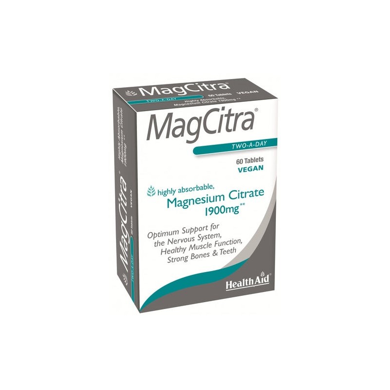 Health Aid Magcitra Citrato de Magnesio 1900mg 60comp