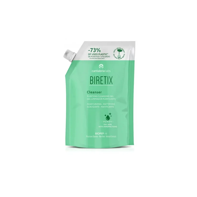 BIRETIX CLEANSER GEL LIMPIADOR PURIFICANTE 1 ENVASE 400 ML REFILL