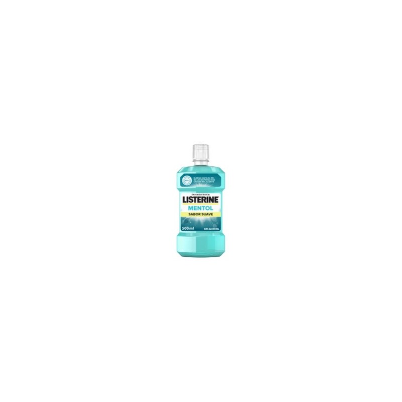 Listerine Enjuague Bucal Mentol Sabor Suave Sin Alcohol 500ml