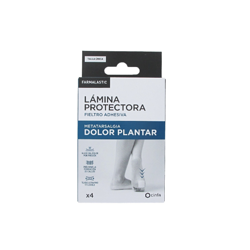 LAMINA PROTECTORA FIELTRO ADHESIVA FARMALASTIC 4 UNIDADES TALLA UNICA