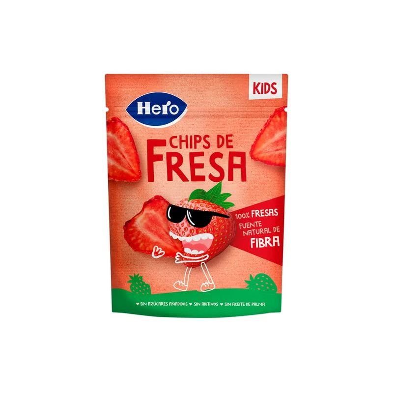 HERO KIDS CHIPS DE FRESA 1 BOLSA 12 G