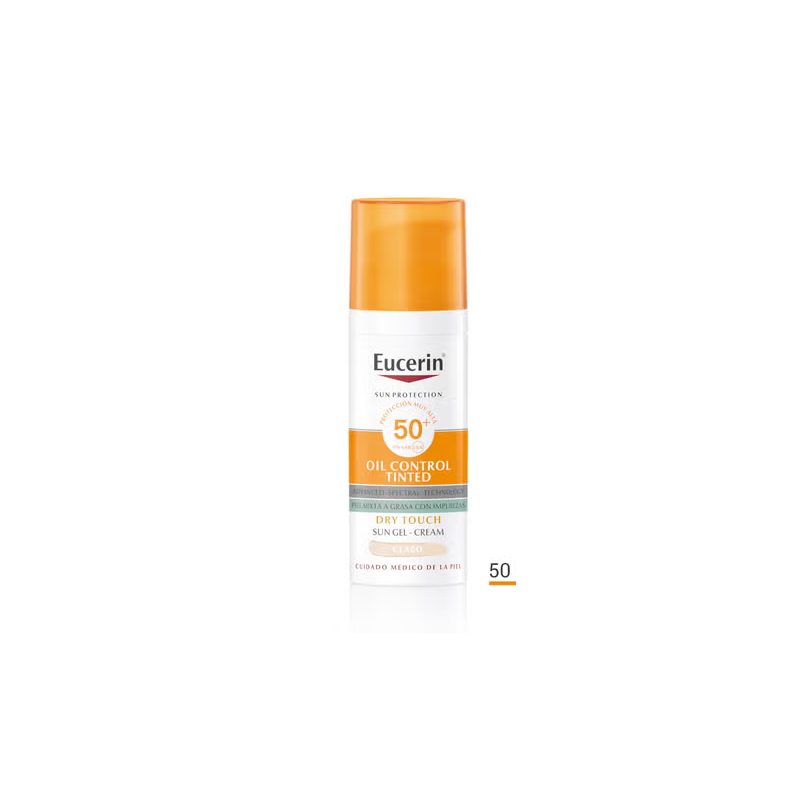 EUCERIN SUN PROTECTION SPF 50+ OIL CONTROL TINTED 1 TUBO 50 ML COLOR CLARO